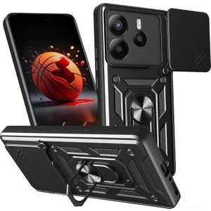 M.tk moveteck Xiaomi Redmi Note 14 Kılıf Kamera Korumalı Sürgülü Yüzüklü Armor Military Tank Zırh Kızaklı Kapak