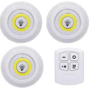 Powermaster PM-15084 Üçlü Kumandalı Pilli Dokunmatik Portatif Cob LED Işık Aydınlatma Tezgah Altı Lamba