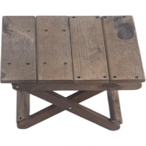 Katlanır Ayaklı Tabure - Katlanır Kamp Taburesi - Katlanır Tabure - Ceviz