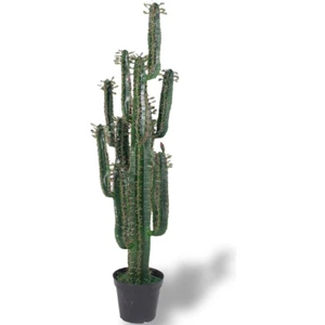 Yapay Çiçek Kaktüs Ağacı Siyah Saksıda 145*37 cm  10 Kollu