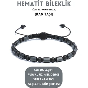 Hematit Bileklik - Bern Grey Bileklik - Tasarım Bileklik Özel Kesim Ayarlanabilir