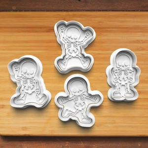 Halloween Iskeletler4 Lü Set Kurabiye Kalıbı ve Şeker Hamuru Kalıbı