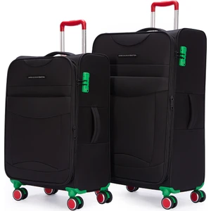 Benetton 2'li Valiz Seti Büyük Ve Kabin Boy Lüx Kumaş Valiz Siyah Bnt2800