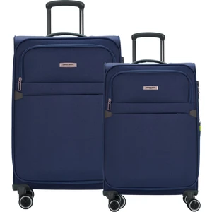 Pierre Cardin 2'li Valiz Seti Orta Ve Kabin Boy Lüx Kumaş Valiz Lacivert 04pc6000