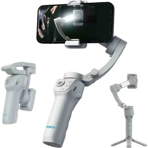 Tokqi M01 3 Eksenli Dengeleyici Gimbal Şarjlı Bluetooth 5.2 Vlog Selfie Profesyonel Çekim