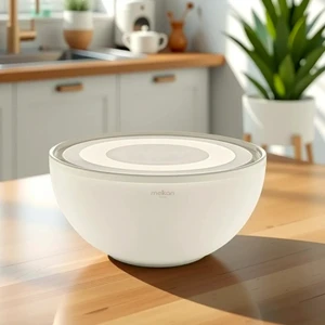 Melkan Home Kapaklı Kase, Yuvarlak Kapaklı Büyük Kase Krem Renk 8,5 Litre