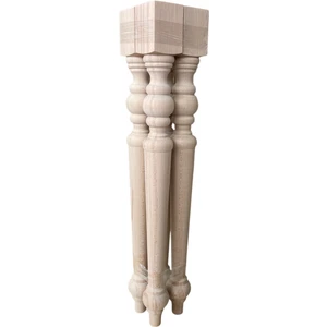 Hizmet Ahşap Torna Masa Ayağı Mutfak Masası,yemek Masası,dresuar,dolap,vestiyer 8X8X75 cm 4lü Paket