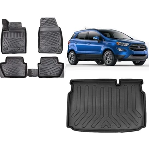 Ecosport 2021 Model Alt Kademe 3D Bagaj Havuzu+3d Havuzlu Araca Özel Paspas Takımı