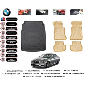 Bmw 5 Serisi F10 2014 Model Bagaj Havuzu+Araca Özel Bej Paspas Takımı Flex
