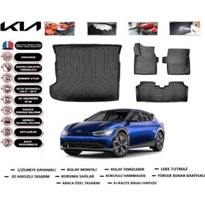 Ev6 2024 Model Bagaj Havuzu Araca Özel Paspas Takımı Prrox