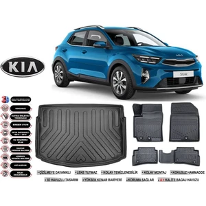 Stonic 2023 Model Bagaj Havuzu Araca Özel Siyah Havuzlu Paspas Takımı Sett