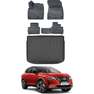 Qashqai 2025 Model Üst Bagaj Havuzu Araca Özel Siyah Paspas Takımı