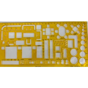 Ozn Aksesuar Mimari Şablon, Mobilya Şablonu, Çizim Şablonu, Daire Şablonu, Çetvel NO:4318