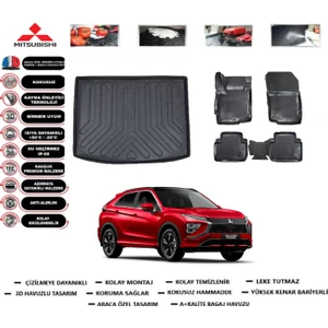 Eclipse Cross 2018 Sonrası Bagaj Havuzu+3d Araca Özel Paspas Takımı