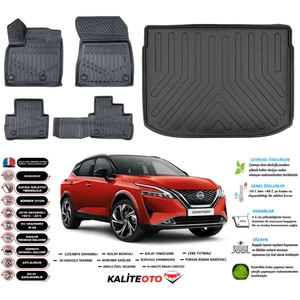Qashqai 2025 Model Üst Esnek Bagaj Havuzu Araca Özel Siyah Paspas Takımı