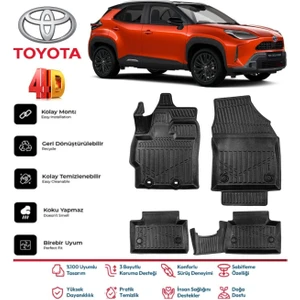 Yaris Cross 2022 ve Sonrası 4.5d Plus Havuzlu Siyah Paspas Takımı Yumuşak