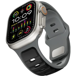 Apple Watch Ultra / Ultra 2 49 mm Uyumlu Silikon Kordon Çift Renkli Premium Spor Tasarım Kayış