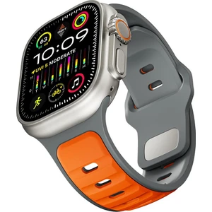 Apple Watch Ultra / Ultra 2 49 mm Uyumlu Silikon Kordon Çift Renkli Premium Spor Tasarım Kayış