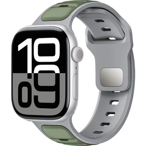 Apple Watch 7 8 9 45 mm Uyumlu Silikon Kordon Çift Renkli Premium Spor Tasarım Kayış