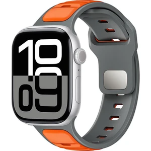 Apple Watch 10 46 mm Uyumlu Silikon Kordon Çift Renkli Premium Spor Tasarım Kayış