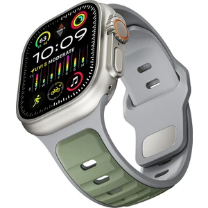 Apple Watch Ultra / Ultra 2 49 mm Uyumlu Silikon Kordon Çift Renkli Premium Spor Tasarım Kayış