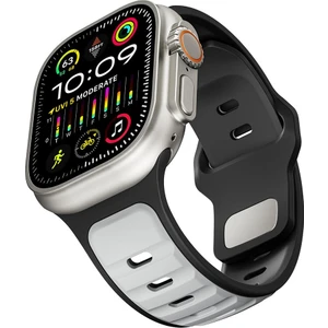 Apple Watch Ultra / Ultra 2 49 mm Uyumlu Silikon Kordon Çift Renkli Premium Spor Tasarım Kayış