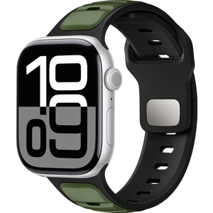 Apple Watch 10 46 mm Uyumlu Silikon Kordon Çift Renkli Premium Spor Tasarım Kayış