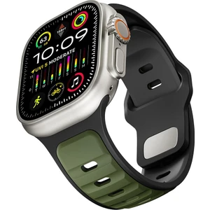 Apple Watch Ultra / Ultra 2 49 mm Uyumlu Silikon Kordon Çift Renkli Premium Spor Tasarım Kayış