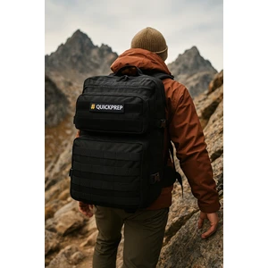 QUICKPREP 45L Siyah Taktik Sırt Çantası | Outdoor, Kamp, Spor ve Günlük Kullanım İçin Su Geçirmez Çanta