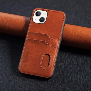 iPhone 15 Plus Zebana Kartlıklı Pu Deri Kılıf