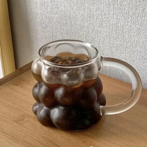 Üzüm Kabartmalı Cam Kulplu Kupa Bardak Üzüm Bardak