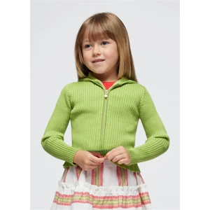 Kız Çocuk Kapişonlu Fermarlı Triko Hırka 3355