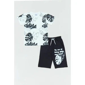 Yaprak Baskılı  2 Li Erkek Çocuk Şortlu Takım