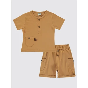 Civil Baby Erkek Bebek Şortlu Takım 6-18 Ay Taba