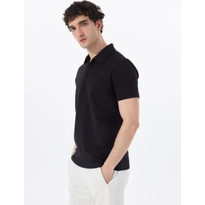 Discovery Expedition D5SM-TST3807 Siyah Relaxed Düz Erkek Polo T-Shirt