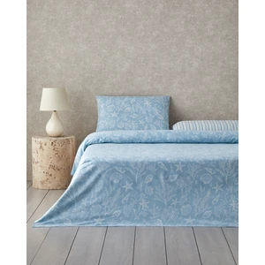 Ocean Flora Pamuklu Çift Kişilik Nevresim Seti 200X220 cm Mavi
