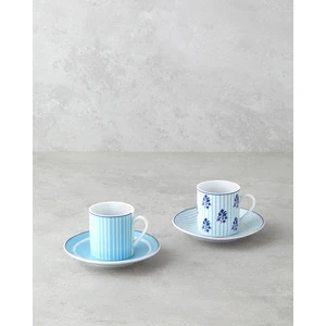 English Home Rapture Porselen 4 Parça 2 Kişilik Kahve Fincan Takımı 80 ml Mavi
