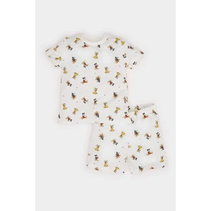 Erkek Bebek Disney Mickey & Minnie Pijama Takımı Kısa Kollu Penye Üst Beli Lastikli Şort E1185A525HS