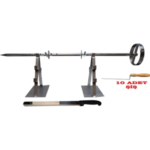 Cağ Kebap Mangalı Seti (90 Cm) (Paslanmaz Çelik Krom Kaplama Şiş) (Ücretsiz Gönderim)