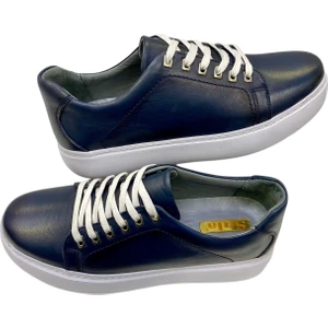 Bağcıklı Iç ve Dış Yüzey Deri Dikişli Beyaz Poli TABAN-3902-LACİ