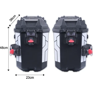 Gp Kompozit Universal 26 Lt x 2 Plastik Motosiklet Yan Çanta Seti Siyah