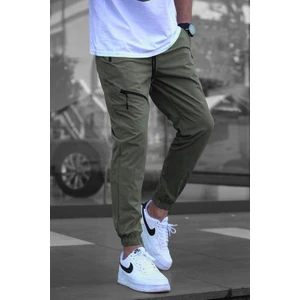 Haki Fermuar Detaylı Paraşüt Jogger Pantolon