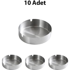 10 Adet Çelik 8  cm   Kafe Restaurant Lokanta Yuvarlak Kül Tablası Küllük