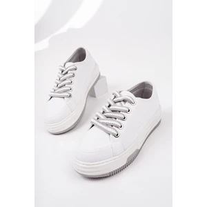 CARİNA Kalın Taban Keten Kumaş Bağcıklı Kadın Günlük Sneaker Spor Ayakkabı