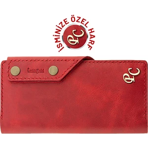 İstanbul Twingold Kişiye Özel Unisex Çıtçıtlı Uzun Deri Cüzdan