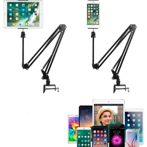 Inters Tech 360 Esnek Hareketli Uzun Kol Masa Başı Yatak Akıllı Telefon Tablet Tutucu Iphone-Ipad Uyumlu Stand