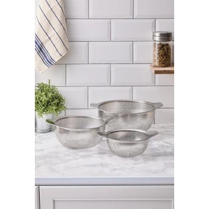 Çok Amaçlı Kulplu Paslanmaz Çelik Tel Süzgeç 3 Lü Set 18CM - 22CM - 26CM