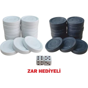 Plastik Tavla Pulu No:4 (3,5x3,5cm) Zar Hediyeli