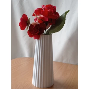 Iskandinav Tarz Beton Çizgili Vazo 18  cm