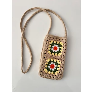 Marifetli Tığım Cotton Örgü Telefon Çantası / Elifi Telefon Çantası